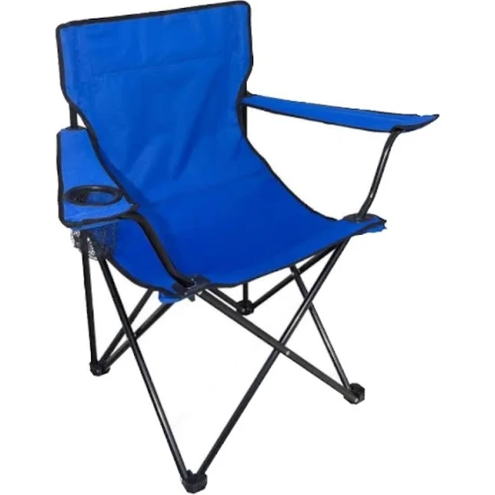 Taşınabilir Kamp Sandalyesi Katlanır Kamp Sandalyesi - Mavi