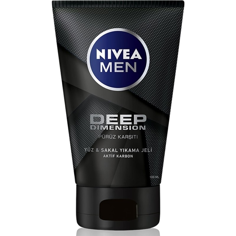 Nivea Men Deep Dimension Arındırıcı Yüz ve Sakal Temizleme Jeli 100 ml Aktif Karbon İçeren Formül