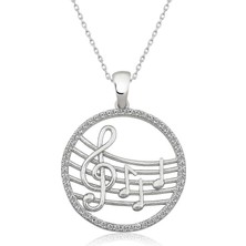 Gumush Gümüş Müzik Temalı Bayan Kolye