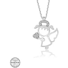 Gumush Swarovski Taşlı Gümüş Su Perisi Bayan Kolye
