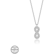 Gumush Swarovski Taşlı Gümüş Sonsuzluk Bayan Kolye