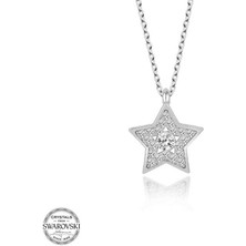 Gumush Swarovski Taşlı Gümüş Yıldız Bayan Kolye