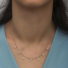 Gumush Gümüş Atatürk Yazılı Bayan Kolye