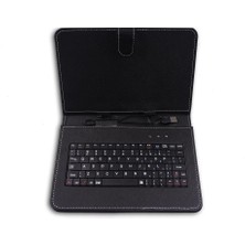 Universal Klavyeli Tablet Kılıfı Tüm 9 Inç 10 Inç Modellere Uyumlu Otg Hediyeli