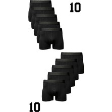 Black Bear Erkek Boxer Likralı Ultra Rahat 10'lu Siyah Paket