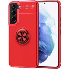 Tekno Grup Samsung Galaxy S22 Kılıf Ultra Korumalı Yüzüklü Manyetik Ravel Silikon + Tam Kaplayan 5d Ekran Koruyucu
