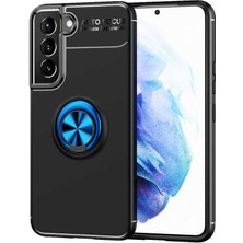 Tekno Grup Samsung Galaxy S22 Kılıf Ultra Korumalı Yüzüklü Manyetik Ravel Silikon + Tam Kaplayan 5d Ekran Koruyucu