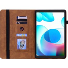 Szykd Oppo Realme Pad Mini 8.7 Kahverengi Için Fermuar Deri Kılıf (Yurt Dışından)