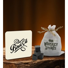 Bk Gift Kişiye Özel Ahşap Bardak Altlığı ve 6’lı Granit Viski Taşı Hediye Seti - Model 16