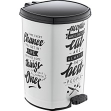 abnturk Extra +1 Pedal Li Beyaz Zemin People Desen Çöp Kovası 20 Lt Büyükby Çıkabilen Iç Kova Ø33 H:40