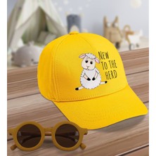 BK Kids New To The Herd Tasarımlı Sarı Cotton Çocuk Şapkası ve Sarı Çocuk Güneş Gözlüğü Hediye Seti