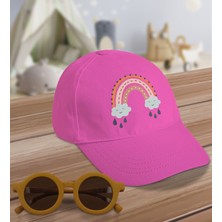 BK Kids Boho Tasarımlı Pembe Cotton Çocuk Şapkası ve Sarı Çocuk Güneş Gözlüğü Hediye Seti