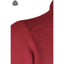 CO Cewo Tricot Rahat Kalıp Polo Yaka Bordo Yünlü Kazak