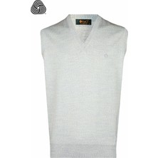 CO Cewo Tricot Rahat Kalıp Gri Melanj Yünlü Süveter