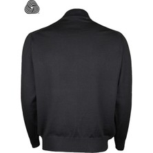 CO Cewo Tricot Rahat Kalıp Yarım Balıkçı Yaka Siyah Yünlü Tasarım Triko