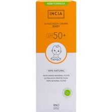Incia %100 Doğal Bebek Güneş Kremi SPF50+ 50 ml