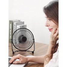 DNR Bilişim Mini USB Vantilatör, Metal USB Cooling Fan Masaüstü Sessiz Mini USB Masa Vantilatörü Siyah