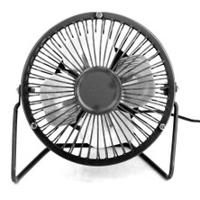 DNR Bilişim Mini USB Vantilatör, Metal USB Cooling Fan Masaüstü Sessiz Mini USB Masa Vantilatörü Siyah