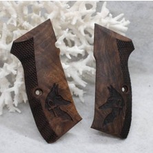 Cz 75B 85B Ceviz Ağacı Köpek Temalı Tabanca Kabzesi T56