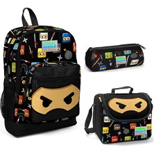 Coral High Ninja Savaşçı Erkek Çocuk Ilkokul Çanta Seti- 3 Lü Set