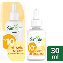 Simple Booster Serum %10 C+F+E Vitamini Genç Görünen ve Aydınlık Cilt İçin 30 ml