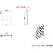 Kalender Dekor AZURE-120 Raflı Kitaplık AZR02