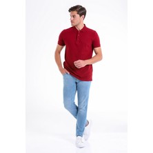 Hatemoğlu Erkek Bordo Regular Fit %100 Pamuk Polo Yaka Tişört