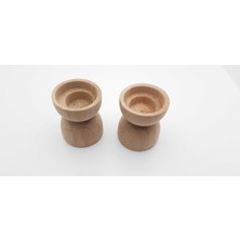 Be Beauty 2 Adet Boyasız Ahşap Tealight Mumluk