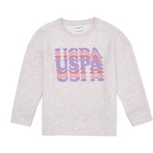 U.S. Polo Assn. Kız Çocuk Bej Melanj Sweatshirt 50253326-VR156