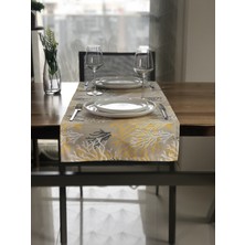 Desenİzmir Sarı Mercan (Bej Zemin) Desenli Kare Runner Örtü