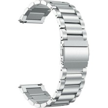Nezih Case Samsung Galaxy Watch 4 Classic 42 / 46 mm Uyumlu Metal Paslanmaz Çelik Baklalı Kordon 20MM