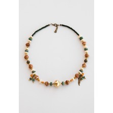 Lila Rosa Etnik Otantik Tasarım Kolye