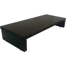 Wooden Gold Geniş Ayaklı Ekranlar Için 12 cm Yükseklikte Stand Siyah 55 cm x 22 cm Üst Tablalı