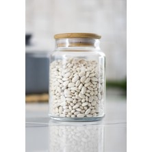Depa 12'li Set Bambu Kapaklı Cam Kavanoz & Erzak Saklama Kabı 800 ml Orta Boy Vakum Kapak