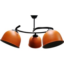 Riolight  Modern Üçlü Turuncu Başlık Metal Sarkıt Avize