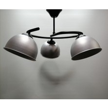 Riolight  Modern Üçlü Gri Başlık Metal Sarkıt Avize