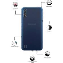 Kzy Samsung Galaxy A01 Kapak Kamera Korumalı Tıpalı Şeffaf Silikon Kılıf