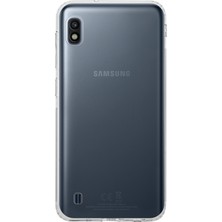 Kzy Samsung Galaxy A10  Kapak Kamera Korumalı Tıpalı Şeffaf Silikon Kılıf