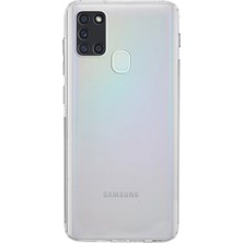 Kzy Samsung Galaxy A21S Kapak Kamera Korumalı Tıpalı Şeffaf Silikon Kılıf