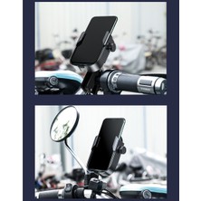 Baseus Armor Motorsiklet Telefon Tutucu Gümüş