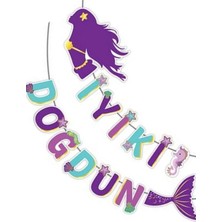 Le Mabelle Mor Deniz Kızı Figürlü Banner