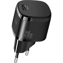 Linktech G825 Supper Silicon Tech 25W Pd Usb-C Şarj Adaptörü (Başlık) Siyah