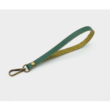 Angel Çanta Aksesuar  Deri Yeşil Renk Elcik Antik Metalli