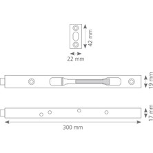 Canex Paslanmaz Gömme Sürgü 20 cm