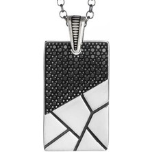 Takılingo 925 Ayar Gümüş Mini Zirkon Taşlı Modern Erkek Kolye