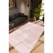 10 Post Online Salon Halısı Modern Eskitme Pembe Kaydırmaz Kesme Yıkanabilir Ince Halı Tüysüz Kilim