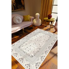 10 Post Online Salon Halısı Figürlü Çiçekli Kilim Motifli Gri Kaydırmaz Kesme Yıkanabilir Ince Halı Tüysüz Kilim