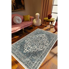 10 Post Online Salon Halısı Klasik Eskitme Gri Anstrasit Bej Kaydırmaz Kesme Yıkanabilir Ince Halı Tüysüz Kilim
