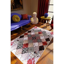 10 Post Online Salon Halısı Eskitme Klasik Fas Bordo Kahverengi Beyaz Kaydırmaz Yıkanabilir Ince Halı Tüysüz Kilim