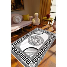 10 Post Online Salon Halısı Klasik Kadın Beyaz Kaydırmaz Kesme Yıkanabilir Ince Halı Tüysüz Kilim